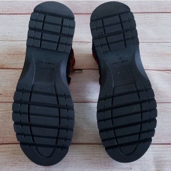 Aquatalia Suede Leather Faux Fur Hiking Outdoor Boots Booties Lace Up Black - Picture 11 of 13